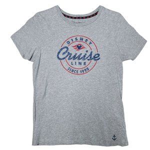 Disney cruise line collectable glitter graphic tee shirt size Medium grey blue